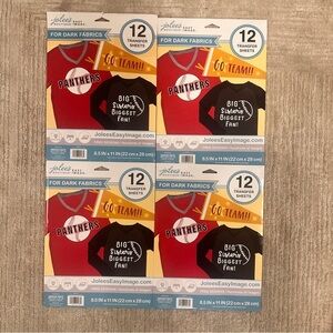 Jolees Boutique Easy Image Dark Fabric Transfer Sheets, 12 Pk Lot Of 4x 12 =48